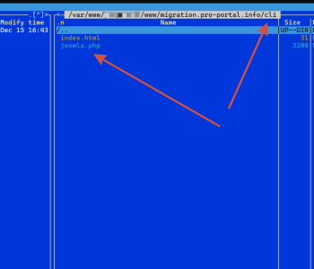 Переход в папку cli